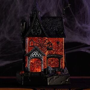 Cracker Barrel Haunted House Glitter Globe Light Up Halloween Decor - NEW IN BOX